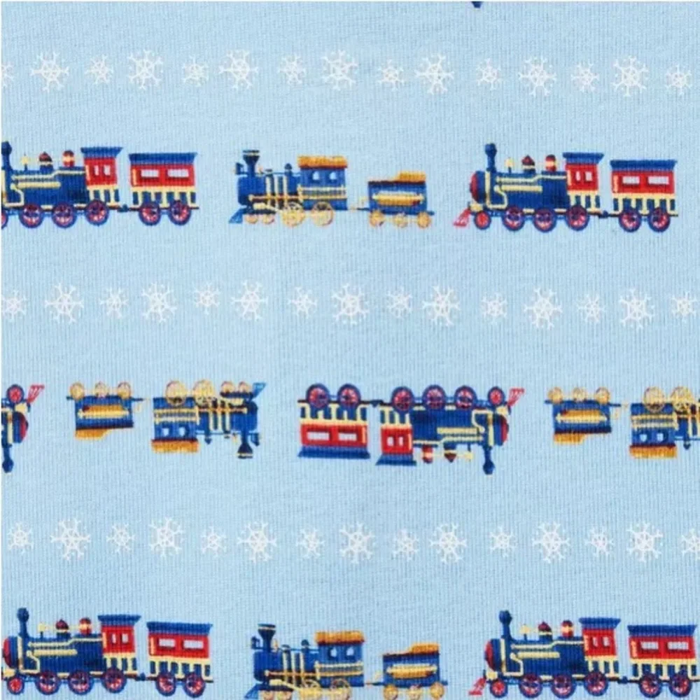 JANIE and JACK BABY GOOD NIGHT FOOTED PAJAMAS IN SNOWFLAKE EXPRESS